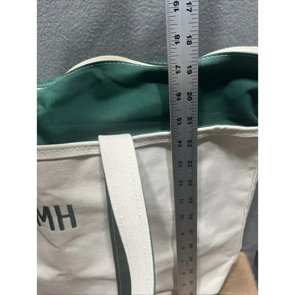 Vintage L.L. Bean Boat & Tote Canvas Bag XL Green White Made In USA NWOT - Picture 10 of 12